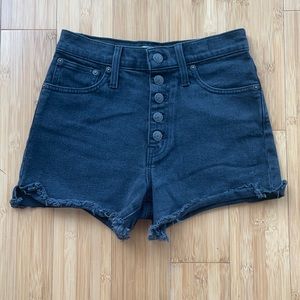 Madewell Washed Black Denim Shorts
